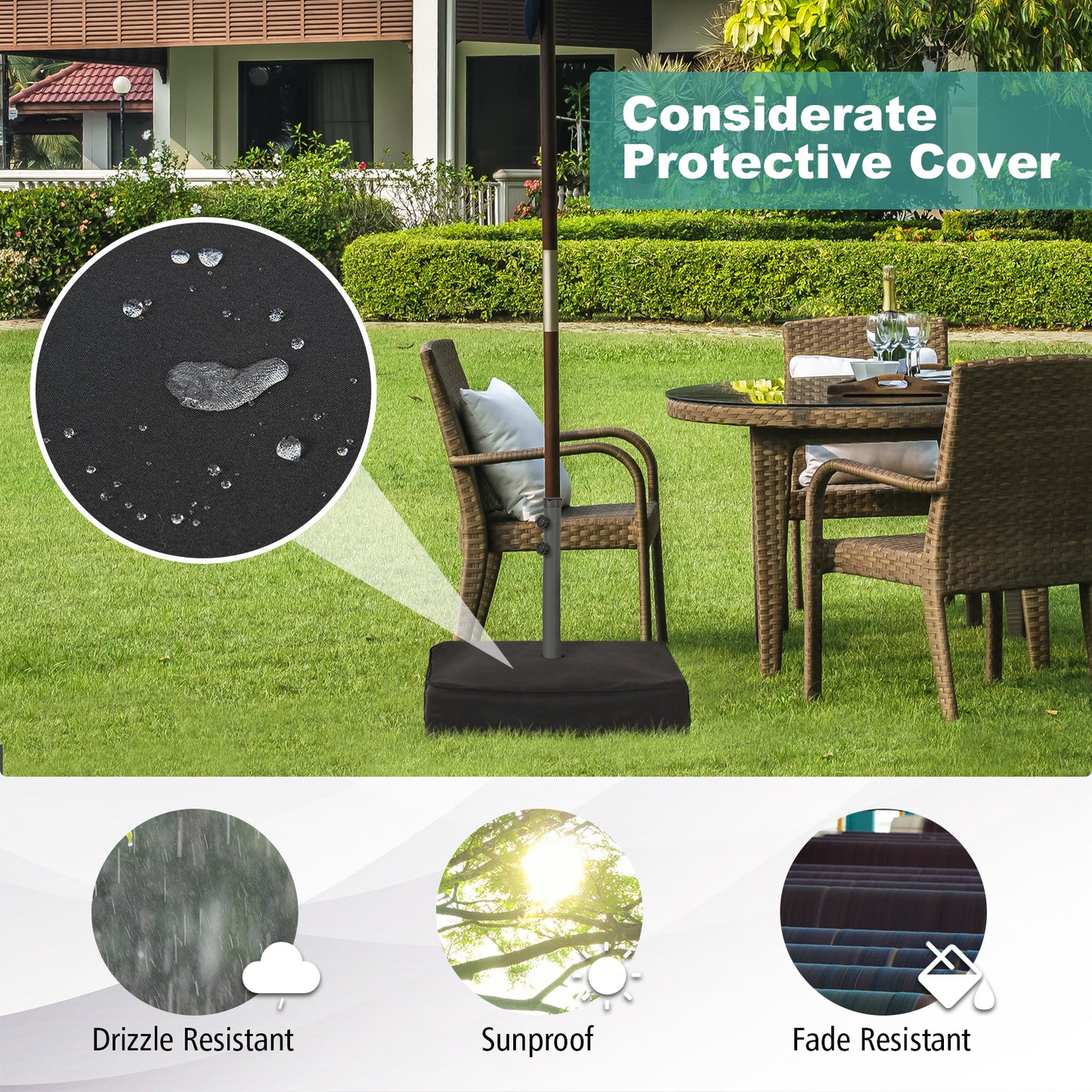 Fillable Umbrella Base with 2 Sandbags and Dust-proof Cover Kids Crystal