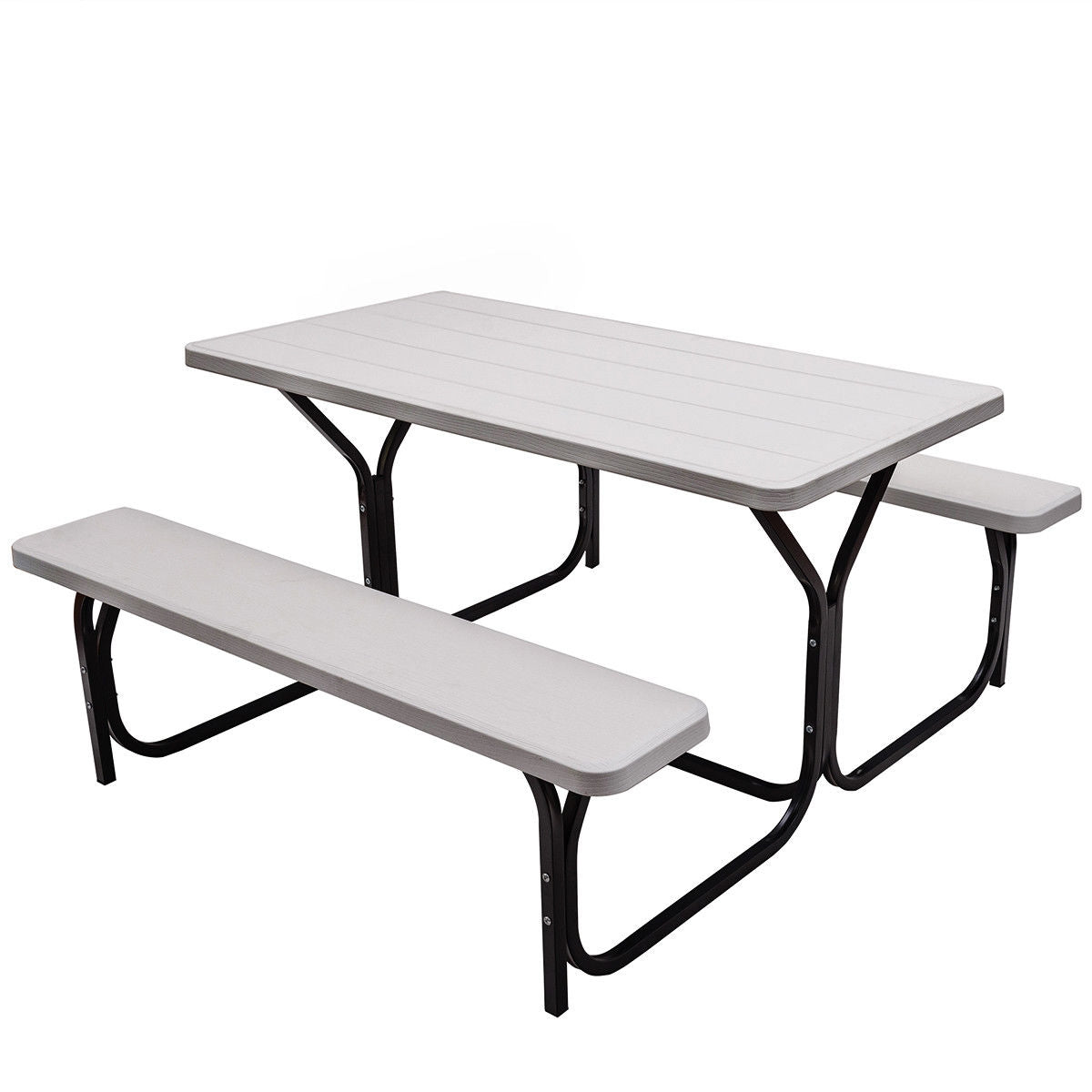 Picnic Table Bench Set for Outdoor Camping -White Kids Crystal