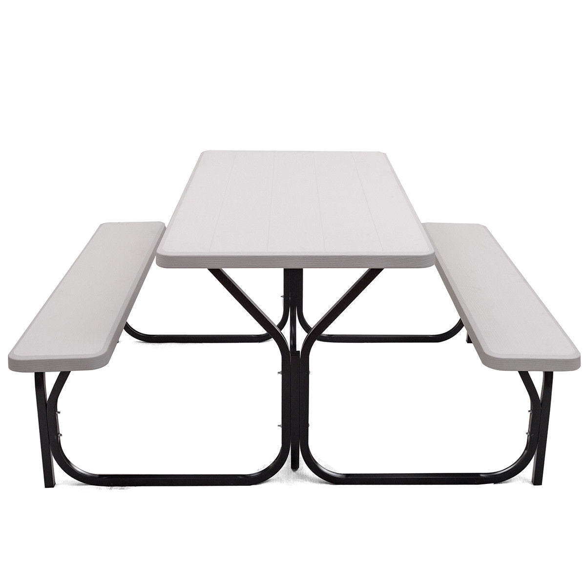 Picnic Table Bench Set for Outdoor Camping -White Kids Crystal