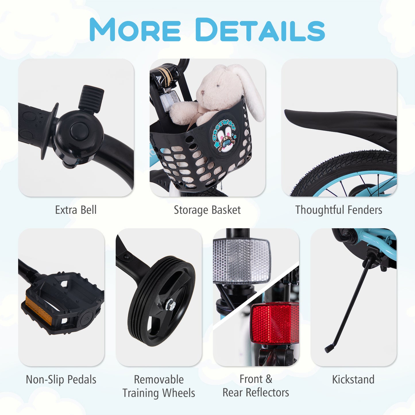 18 Inch Kids Bike with Adjustable Handlebar and Saddle for 4-8 Years Old-18 inches Kids Crystal