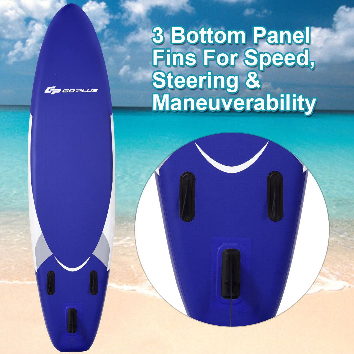11 Feet Adjustable Inflatable Stand up Paddle SUP Surfboard with Bag Kids Crystal