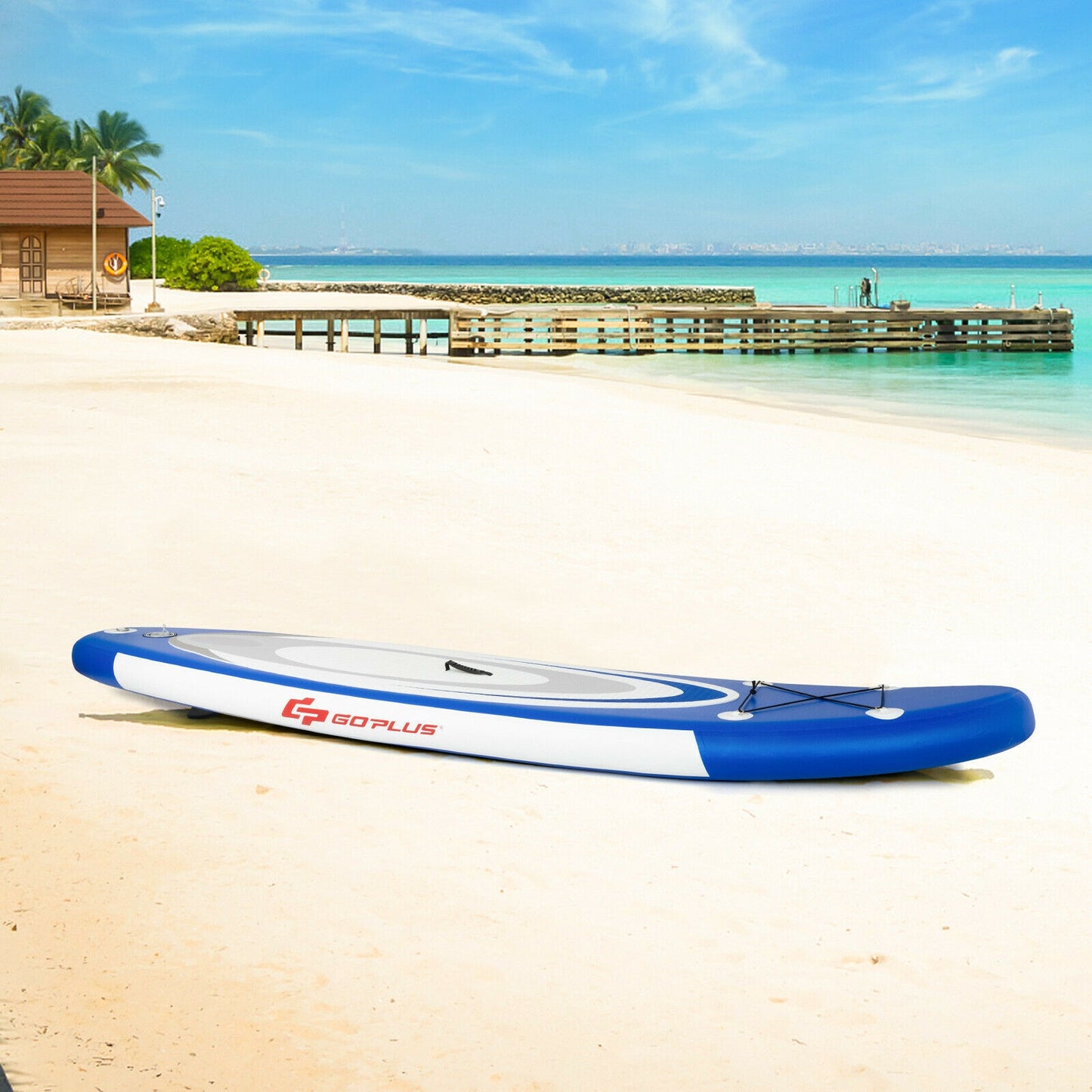 10 Feet Inflatable Stand Up Paddle Surfboard with Bag Kids Crystal