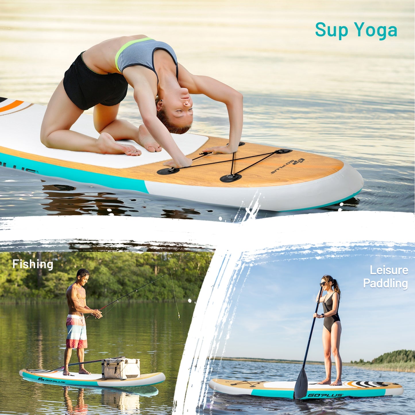 10' Inflatable Stand up Paddle Board Surfboard SUP with Bag Kids Crystal