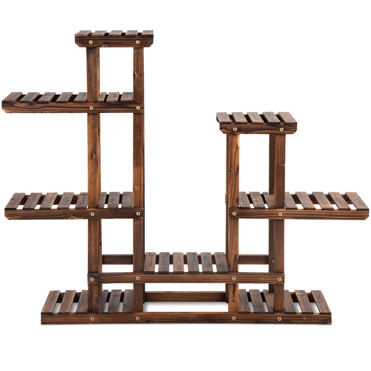 6 Tier Wooden Shelf Storage Plant Rack Stand Kids Crystal
