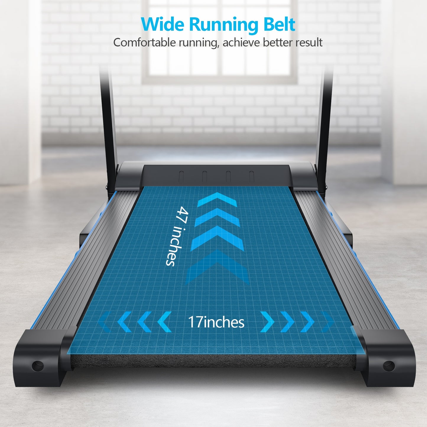 2.25 HP Folding Electric Motorized Power Treadmill with Blue Backlit LCD Display Kids Crystal
