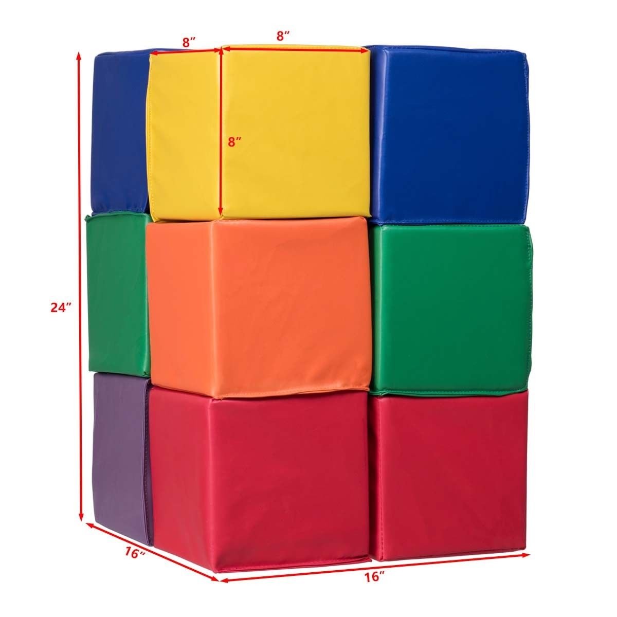 12 Pieces 8 Inch PU Foam Big Building Blocks for Kids Kids Crystal
