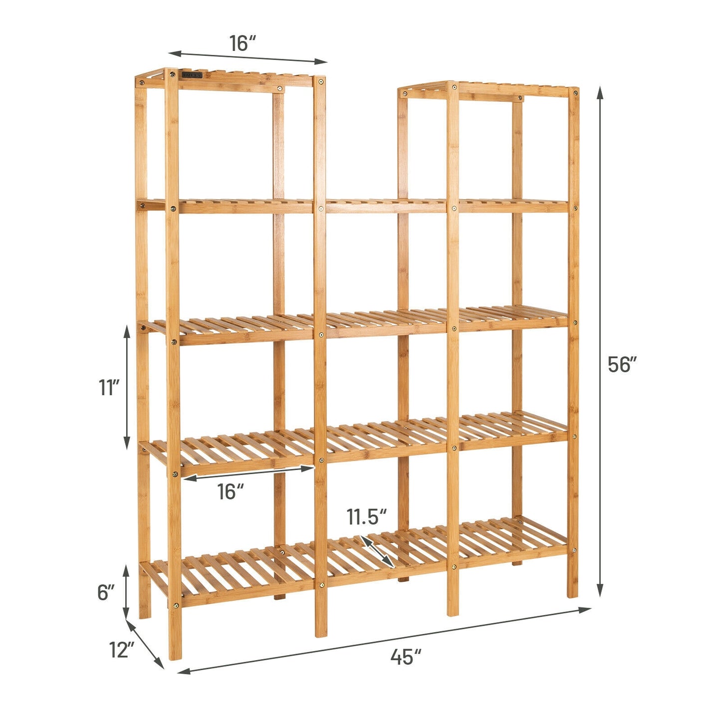 5 Tier 12 Potted Multifunctional Bamboo Shelf Flower Plant Display Stand Kids Crystal