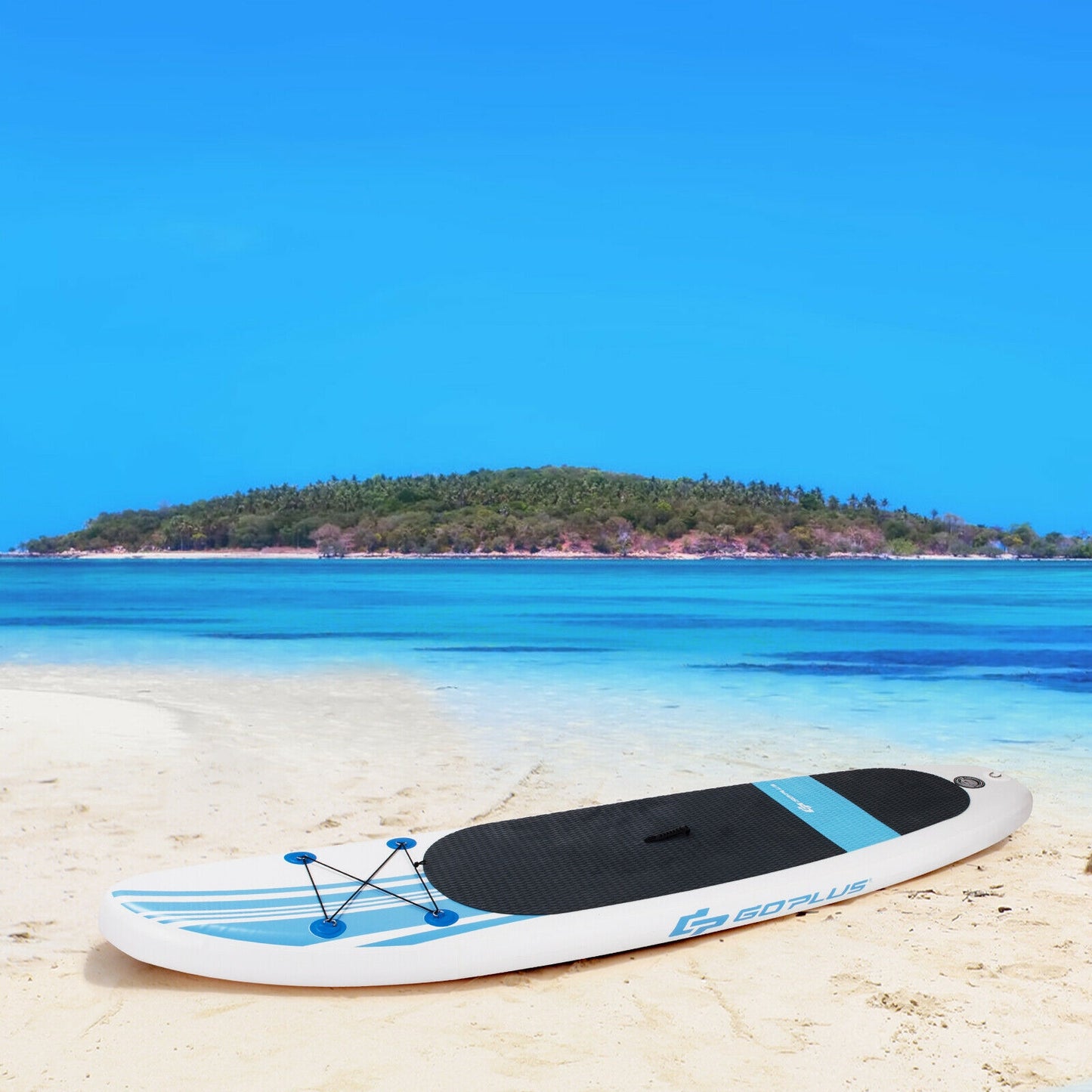 10 Feet Inflatable Stand Up Paddle Board with Carry Bag Kids Crystal