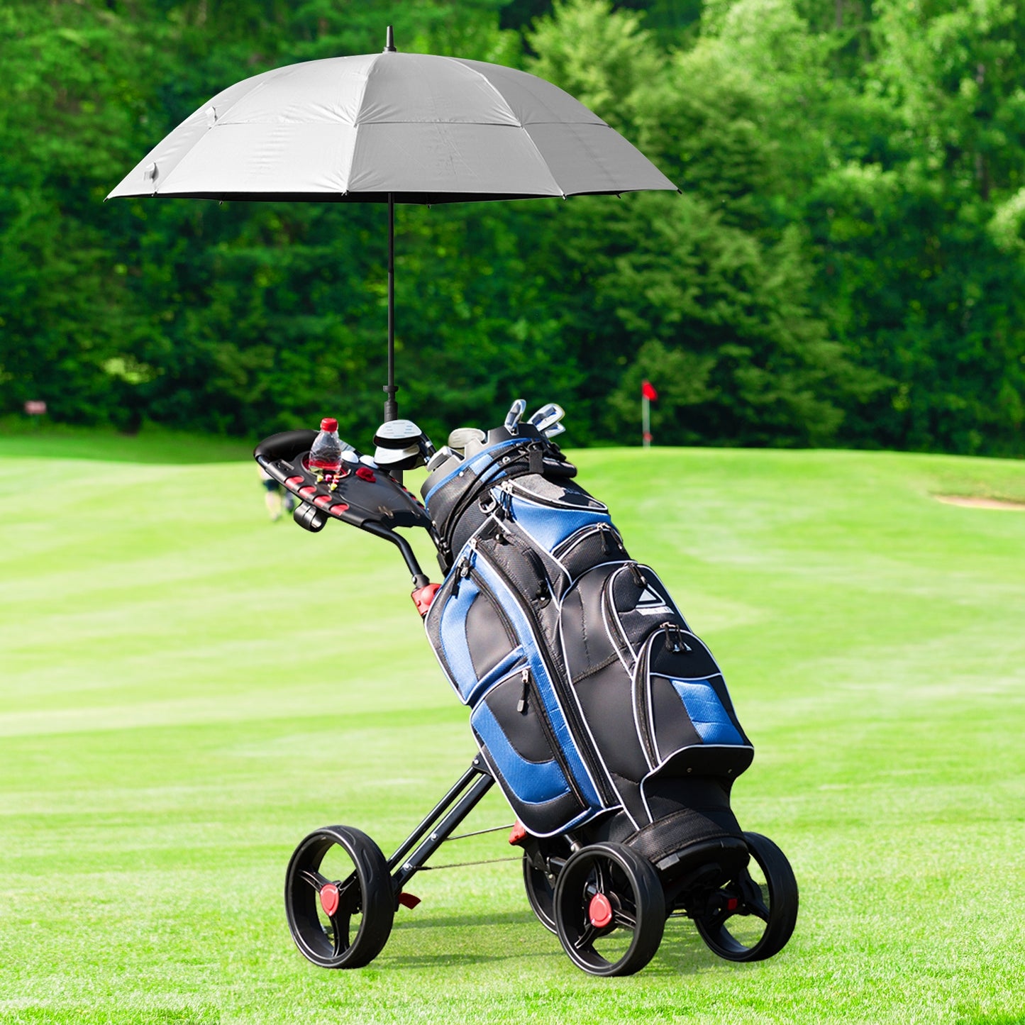 4 Wheel Folding Golf Pull Push Cart Trolley Kids Crystal
