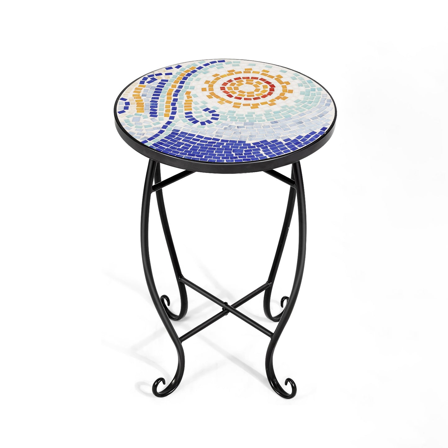 Outdoor Indoor Steel Accent Plant Stand Cobalt Table-Navy Kids Crystal