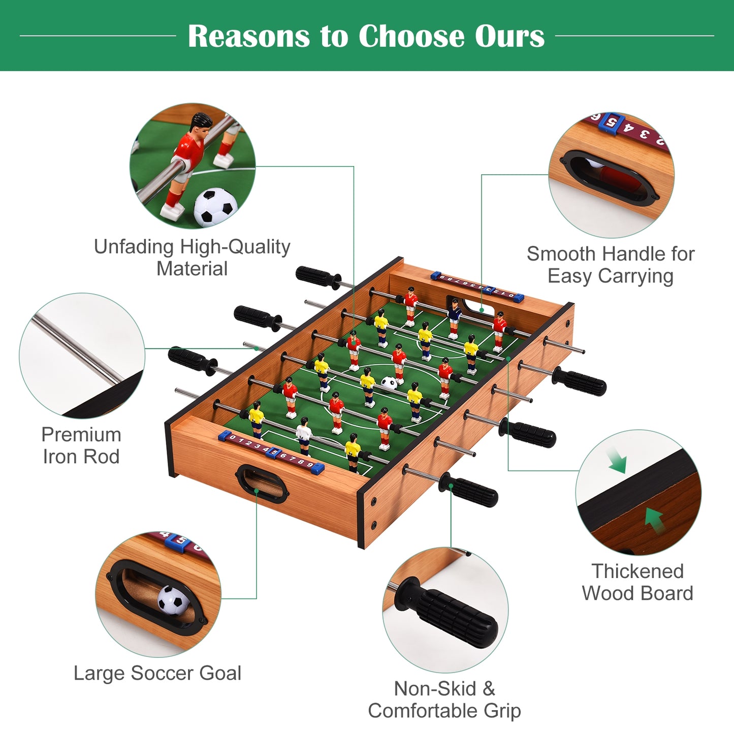 2 in 1 In/Outdoor Air Hockey Foosball Game Table Kids Crystal