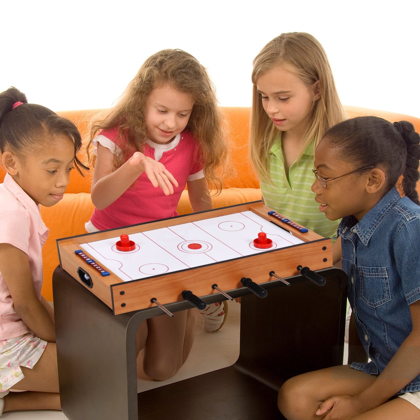 2 in 1 In/Outdoor Air Hockey Foosball Game Table Kids Crystal