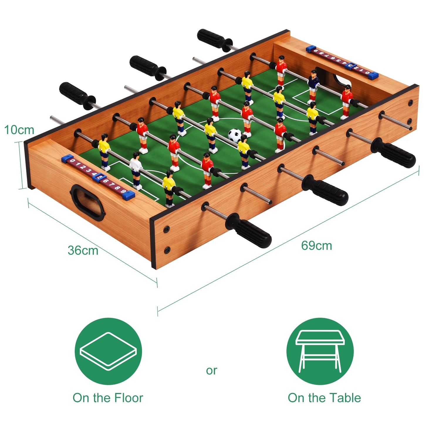 2 in 1 In/Outdoor Air Hockey Foosball Game Table Kids Crystal