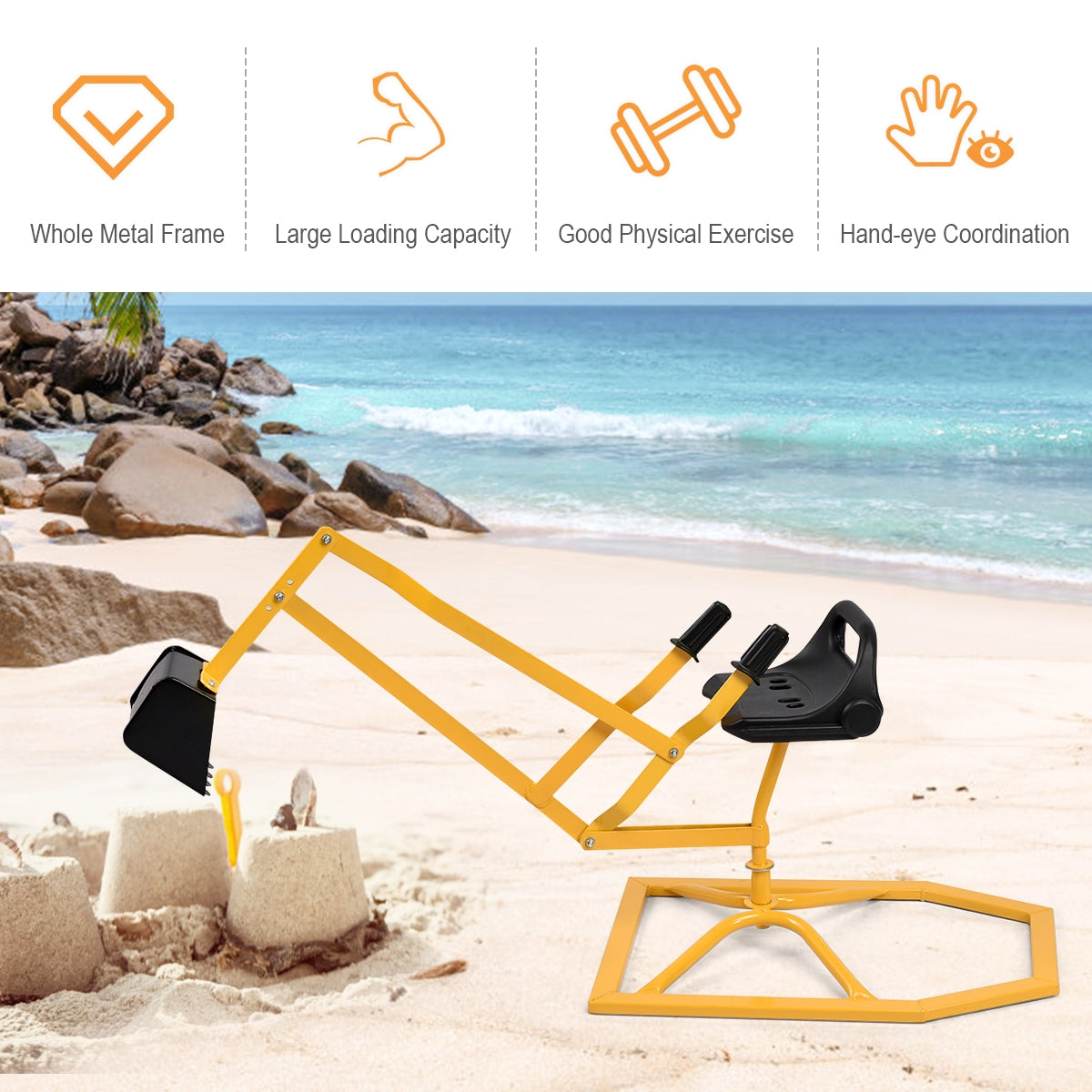Heavy Duty Kid Ride-on Sand Digging Digger Kids Crystal