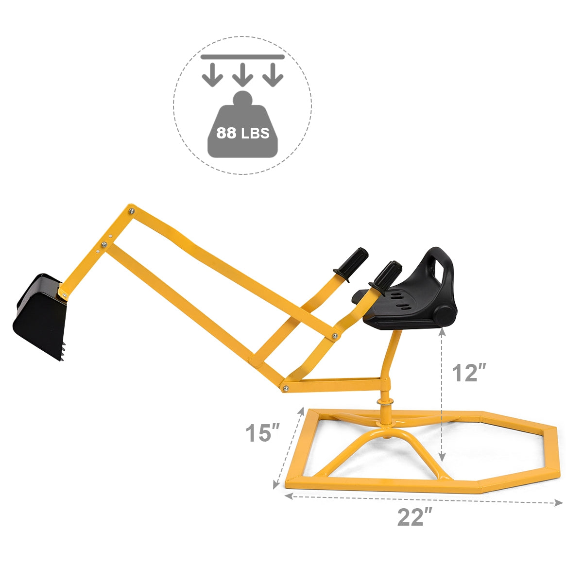 Heavy Duty Kid Ride-on Sand Digging Digger Kids Crystal