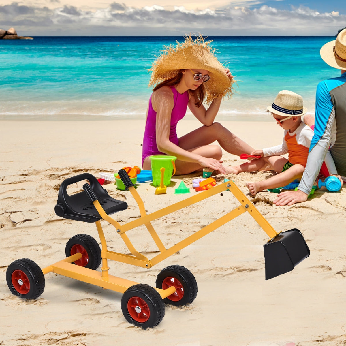 Heavy Duty Kid Ride-on 4-Wheel Excavator Sand Digger Kids Crystal