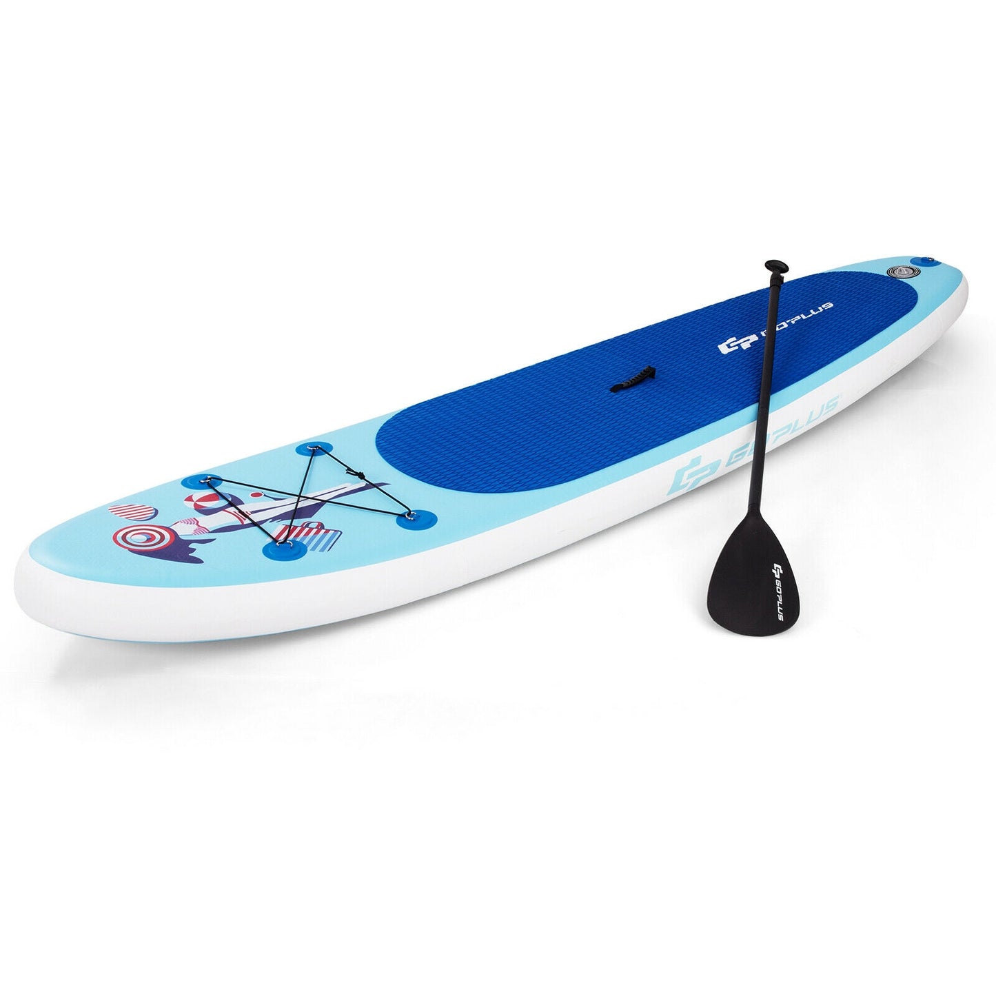 10 Feet Inflatable Stand Up Paddle Board with Adjustable Paddle Pump Kids Crystal