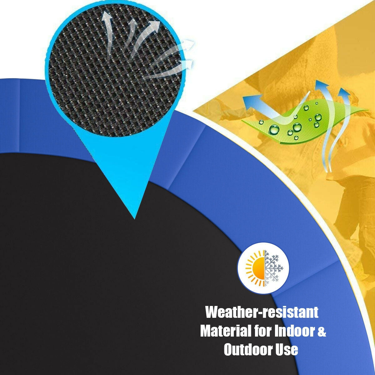 15 Feet Outdoor Bounce Trampoline with Safety Enclosure Net Kids Crystal