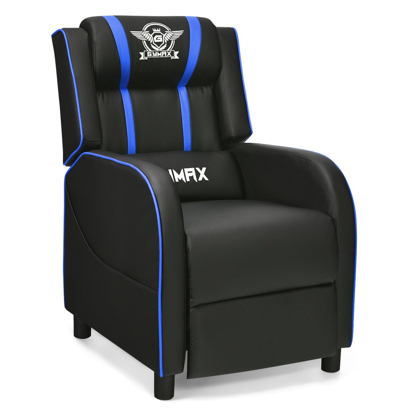 Massage Racing Gaming Single Recliner Chair-Blue Kids Crystal