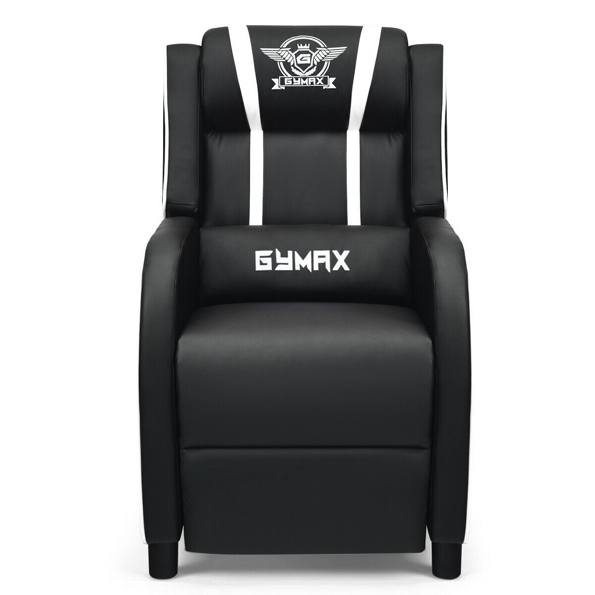 Massage Racing Gaming Single Recliner Chair-White Kids Crystal