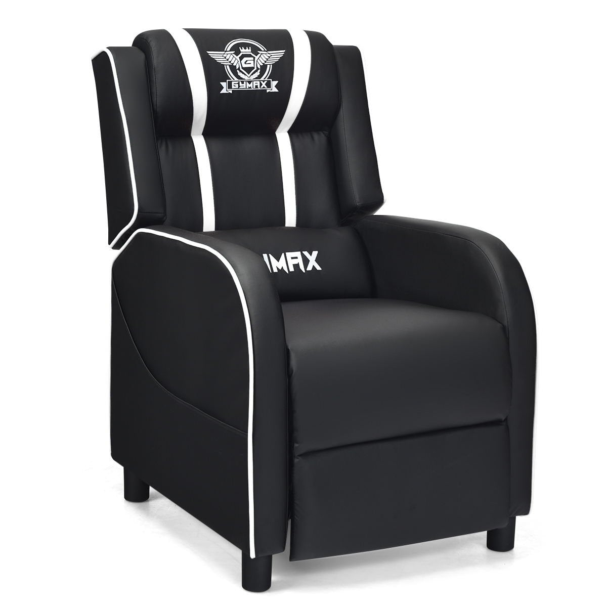 Massage Racing Gaming Single Recliner Chair-White Kids Crystal