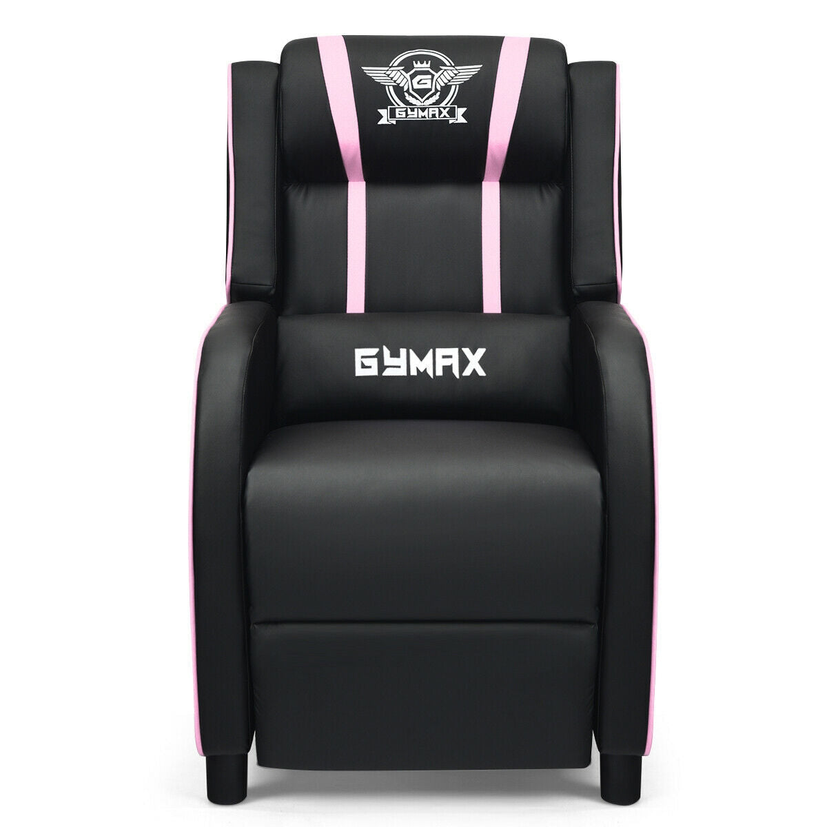 Massage Racing Gaming Single Recliner Chair-Pink Kids Crystal
