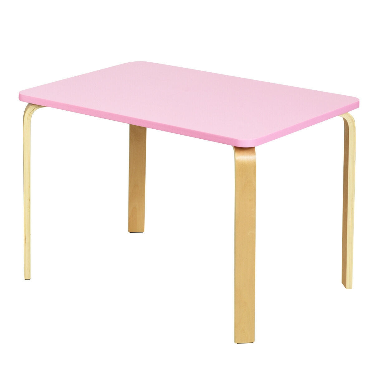 3 Piece Kids Wooden Activity Table and 2 Chairs Set-Pink Kids Crystal