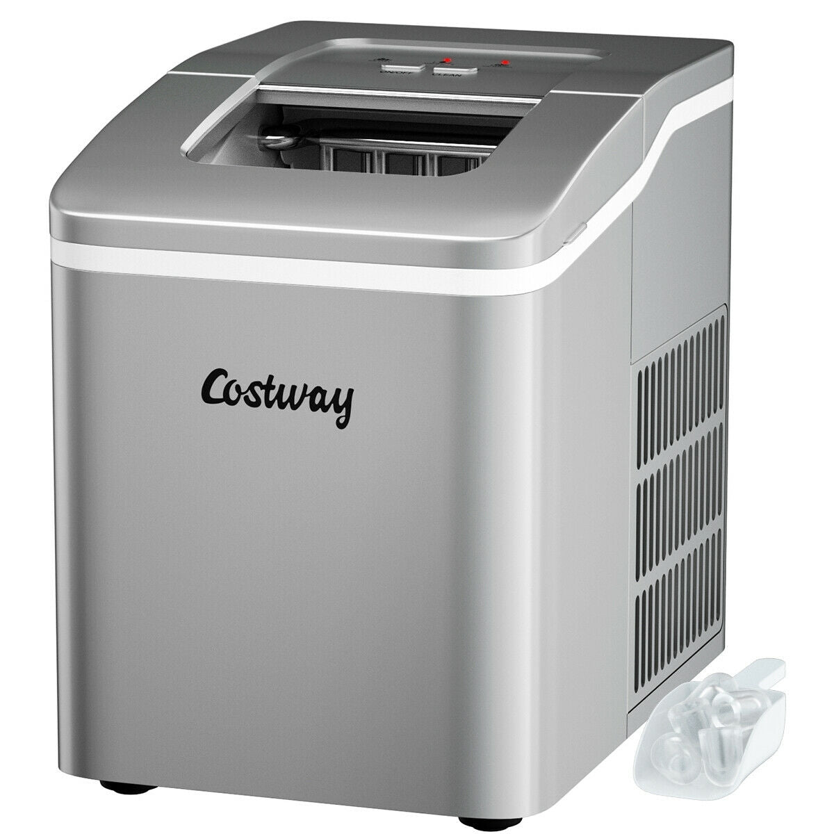26lbs/24h Portable Countertop Ice Maker Machine with Scoop 9 Ice Cubes Ready in 8 minutes-Silver Kids Crystal