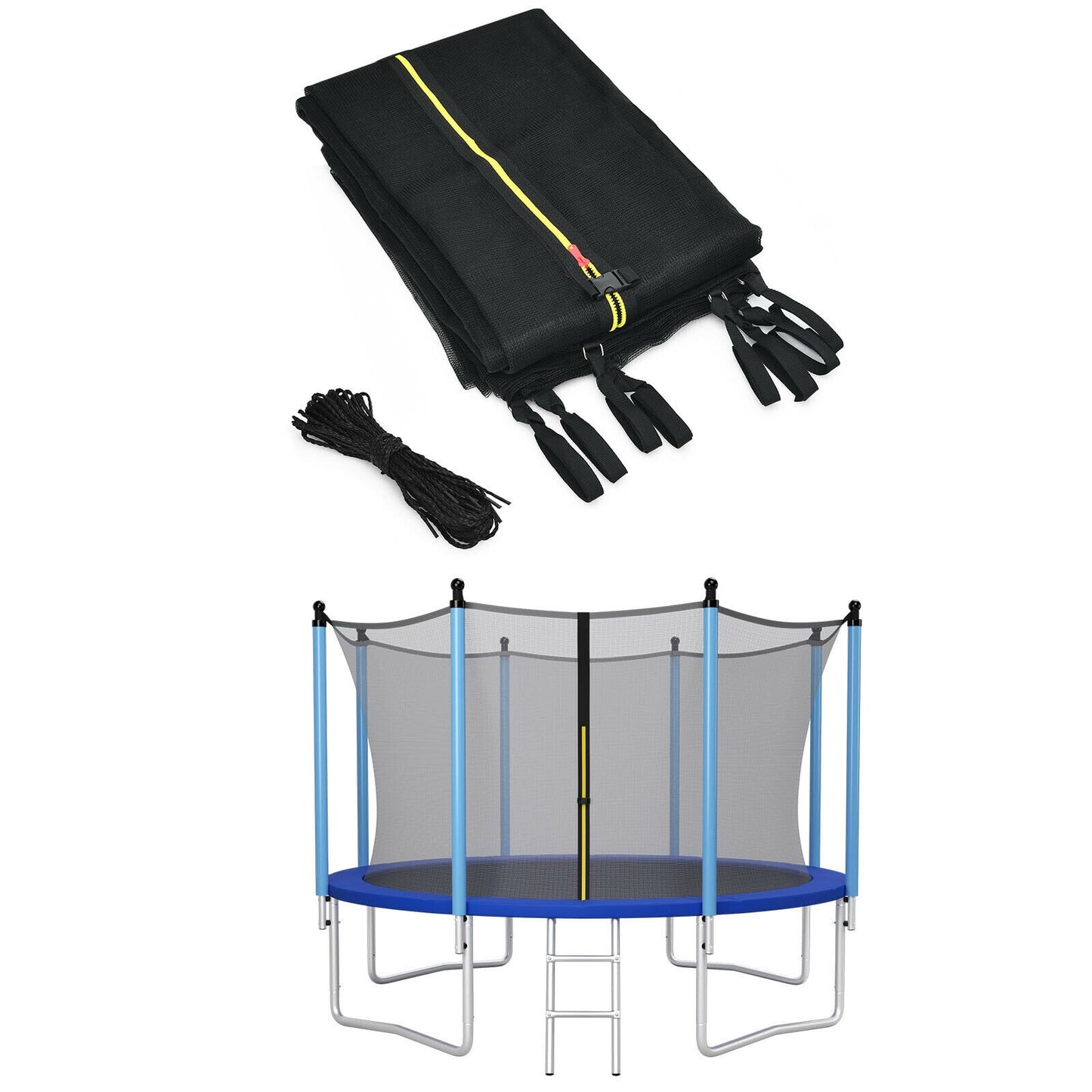 14Ft Replacement Weather-Resistant Trampoline Safety Enclosure Net Kids Crystal