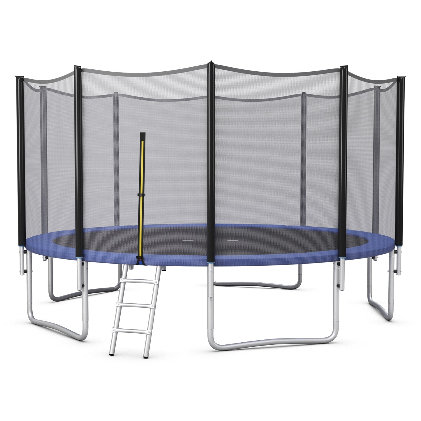 8/10/12/14/15/16 Feet Outdoor Trampoline Bounce Combo with Safety Closure Net Ladder-16 ft Kids Crystal
