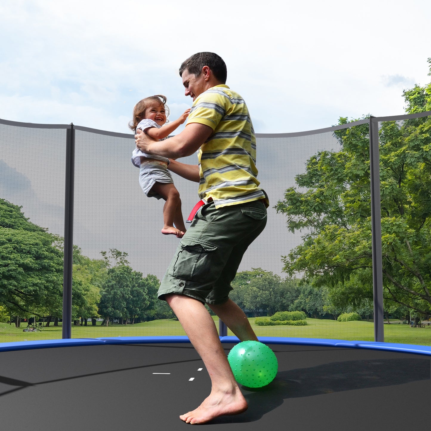 8/10/12/14/15/16 Feet Outdoor Trampoline Bounce Combo with Safety Closure Net Ladder-16 ft Kids Crystal