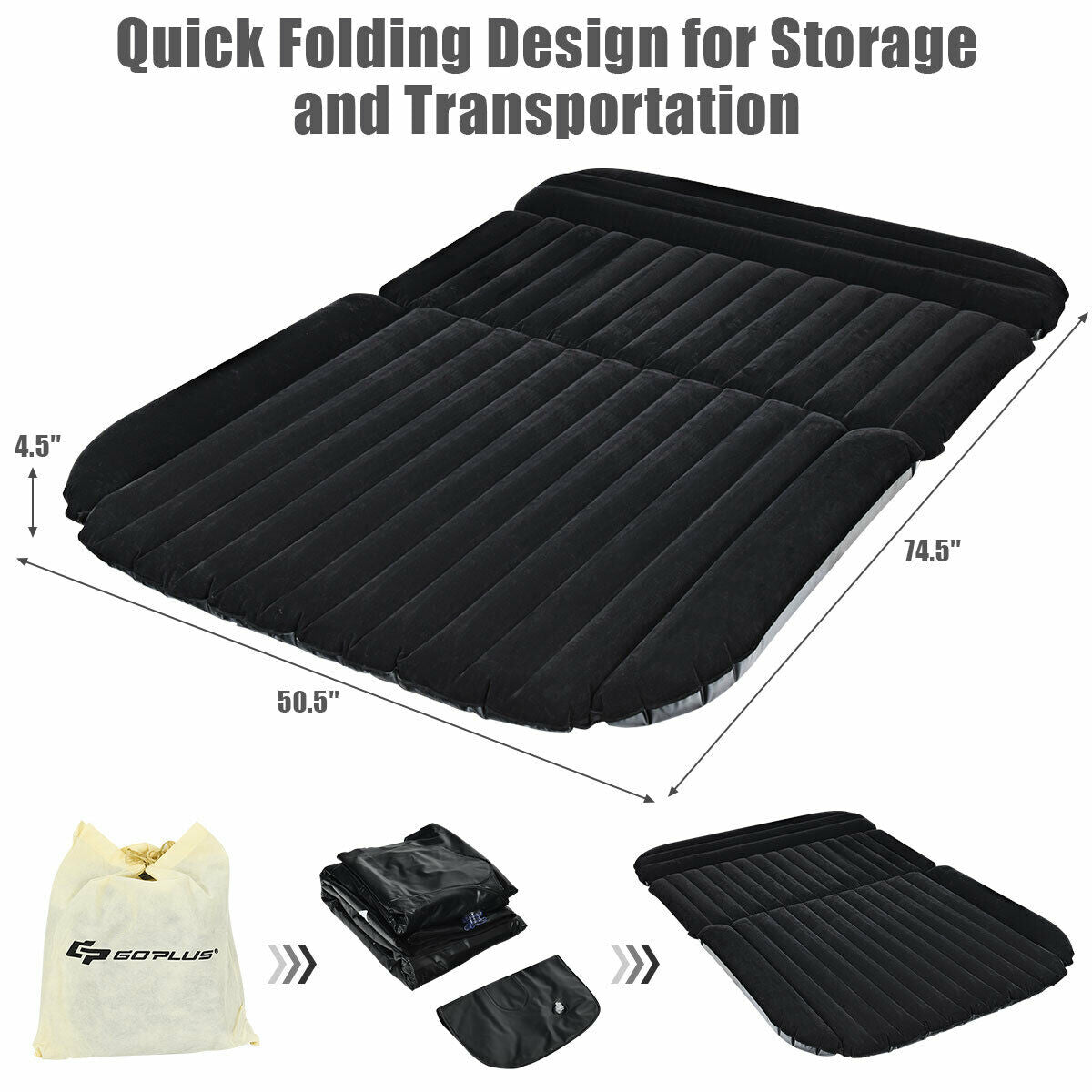 Inflatable SUV Air Backseat Mattress Travel Pad with Pump Outdoor Kids Crystal