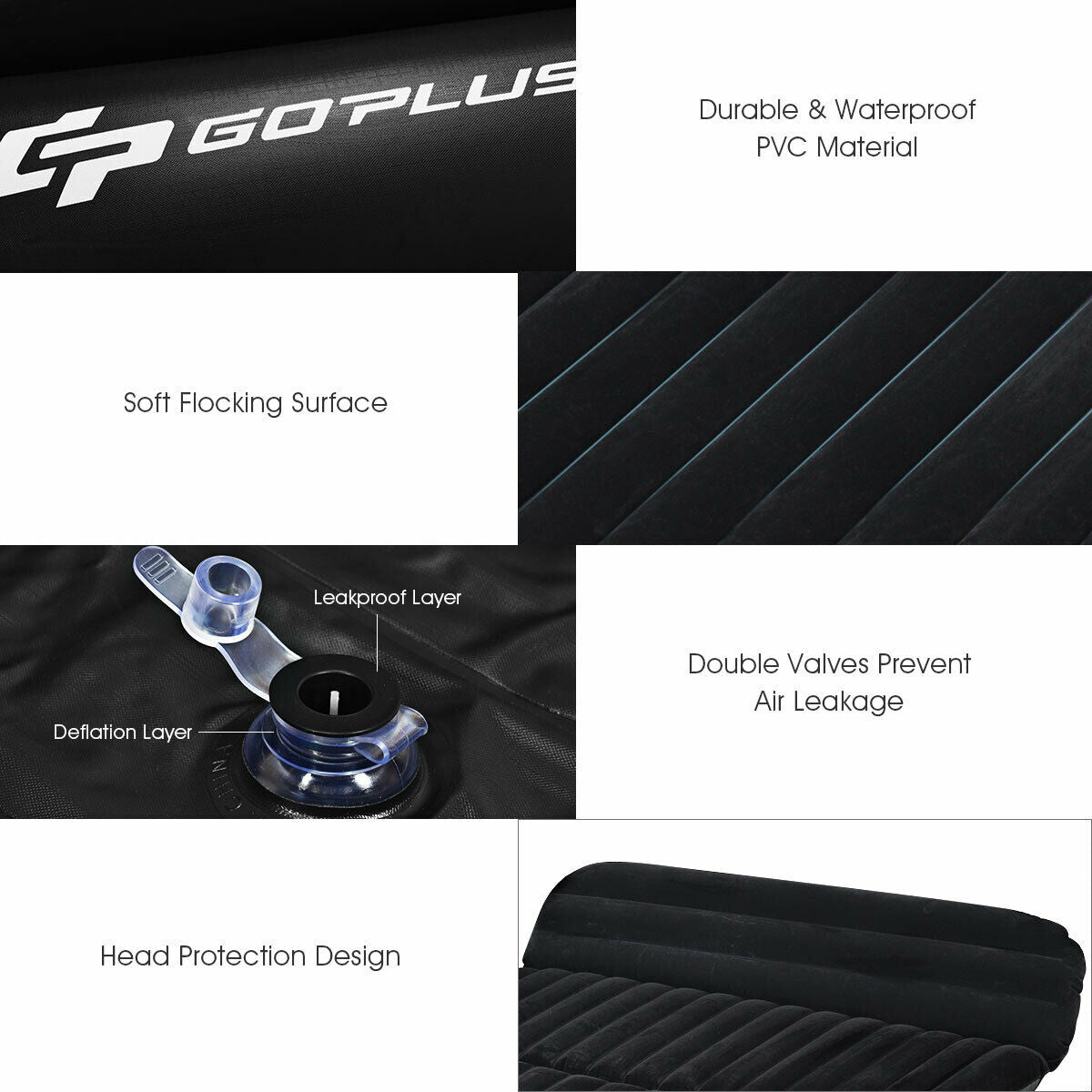 Inflatable SUV Air Backseat Mattress Travel Pad with Pump Outdoor Kids Crystal