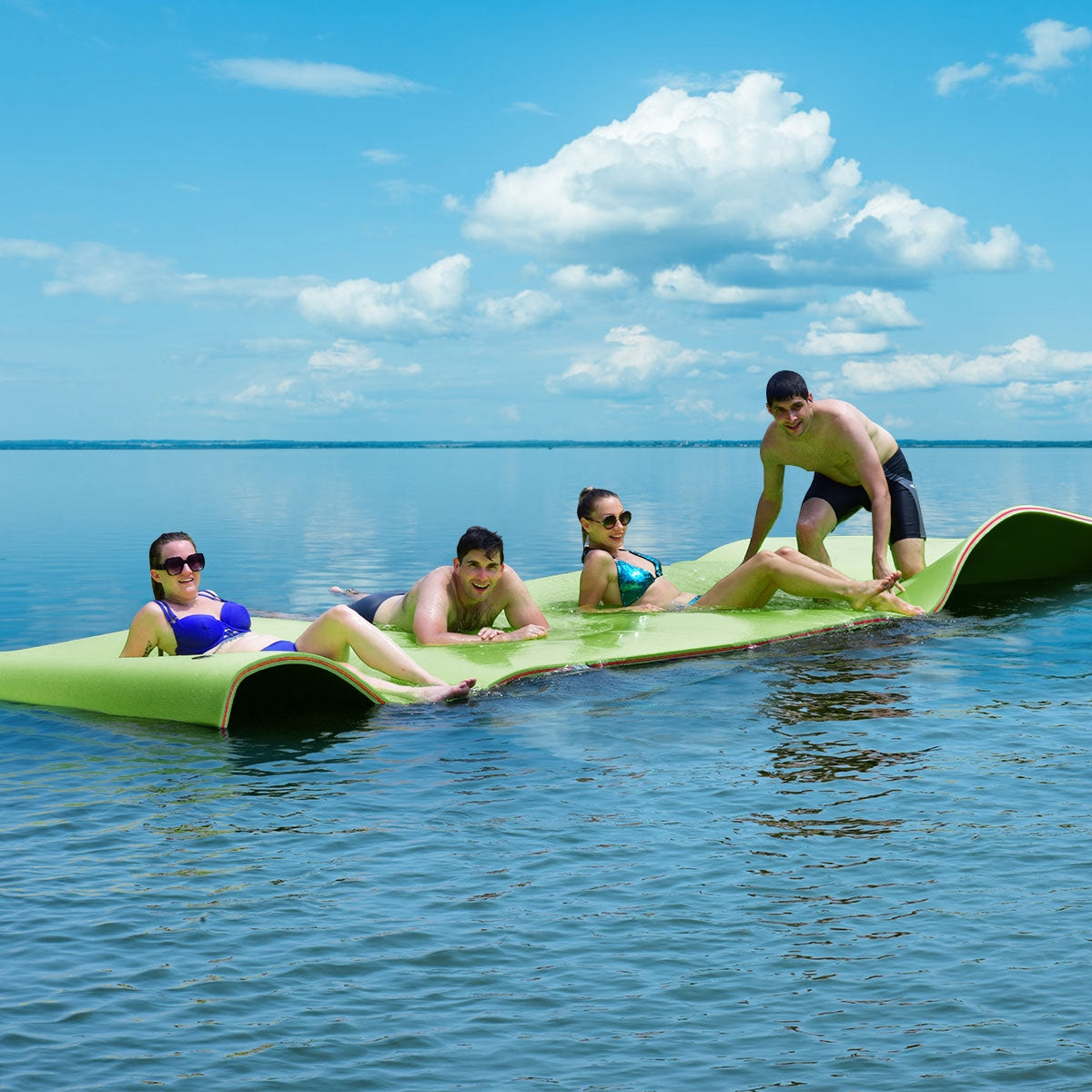 12’ x 6’ 3 Layer Floating Water Pad-Green Kids Crystal