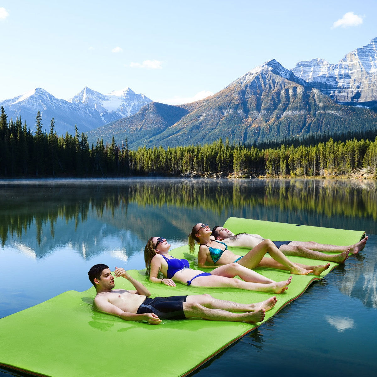 12’ x 6’ 3 Layer Floating Water Pad-Green Kids Crystal