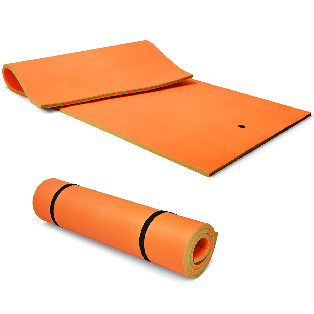 12 x 6 Feet 3 Layer Floating Water Pad-Orange Kids Crystal