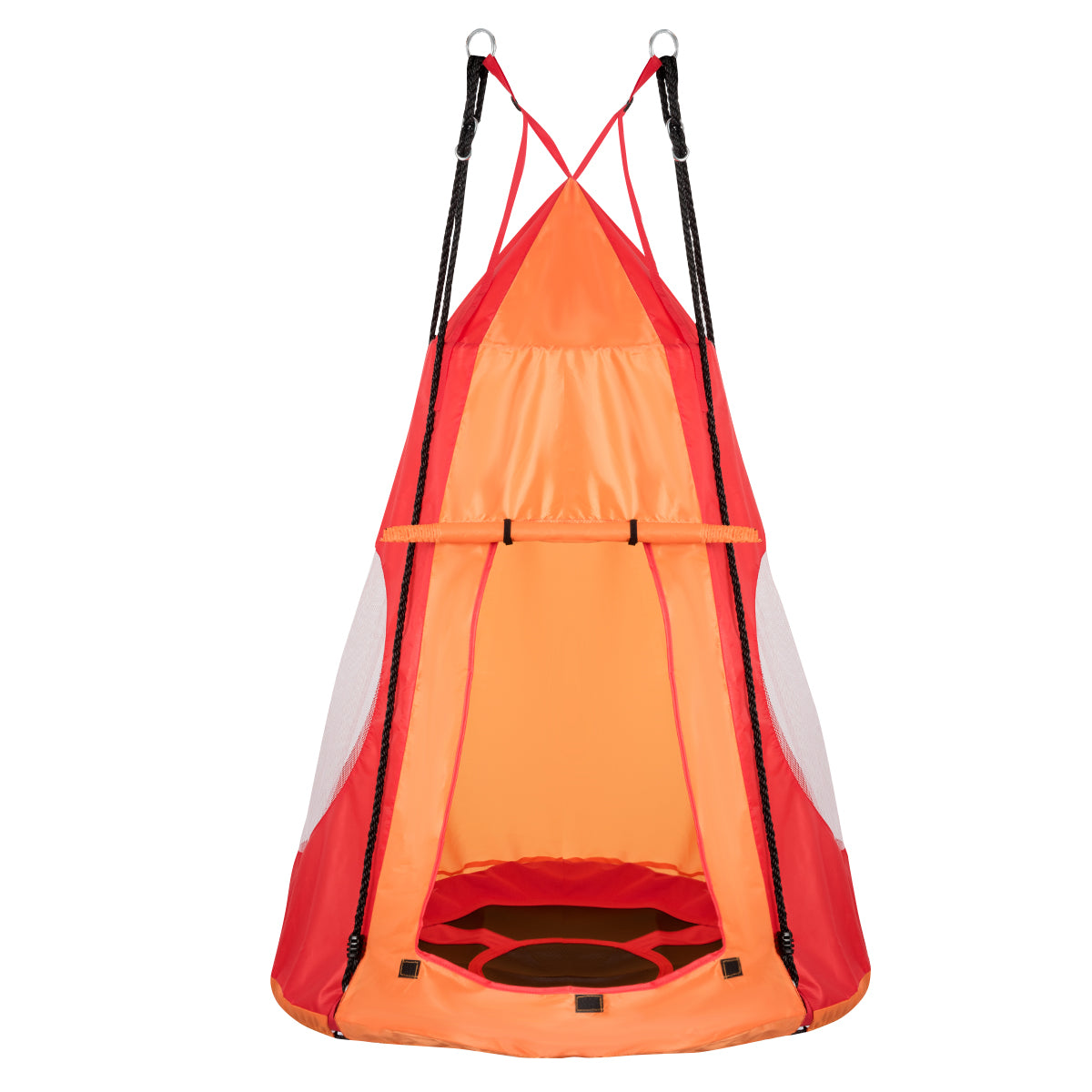 2-in-1 40 Inch Kids Hanging Chair Detachable Swing Tent Set-Orange Kids Crystal