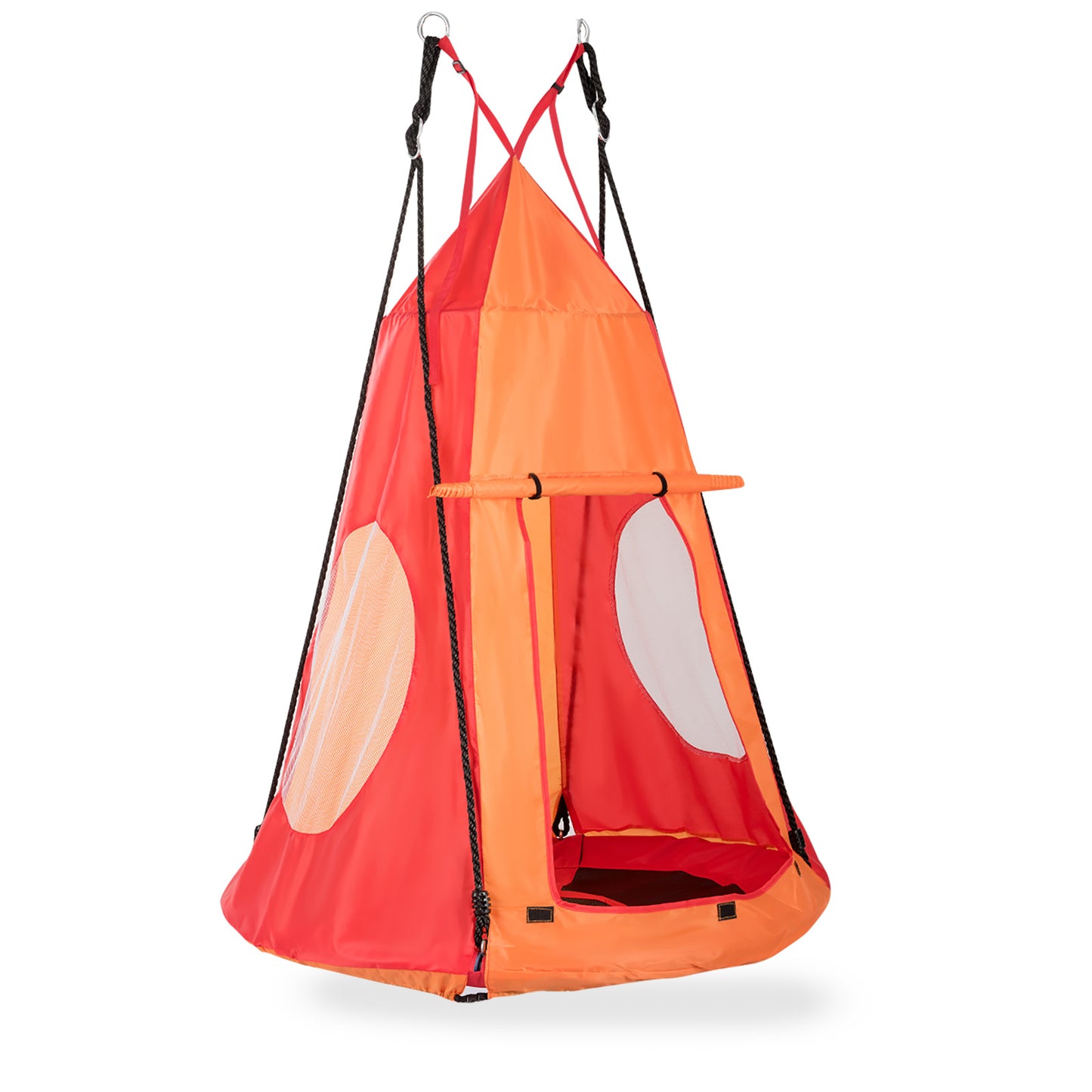 2-in-1 40 Inch Kids Hanging Chair Detachable Swing Tent Set-Orange Kids Crystal