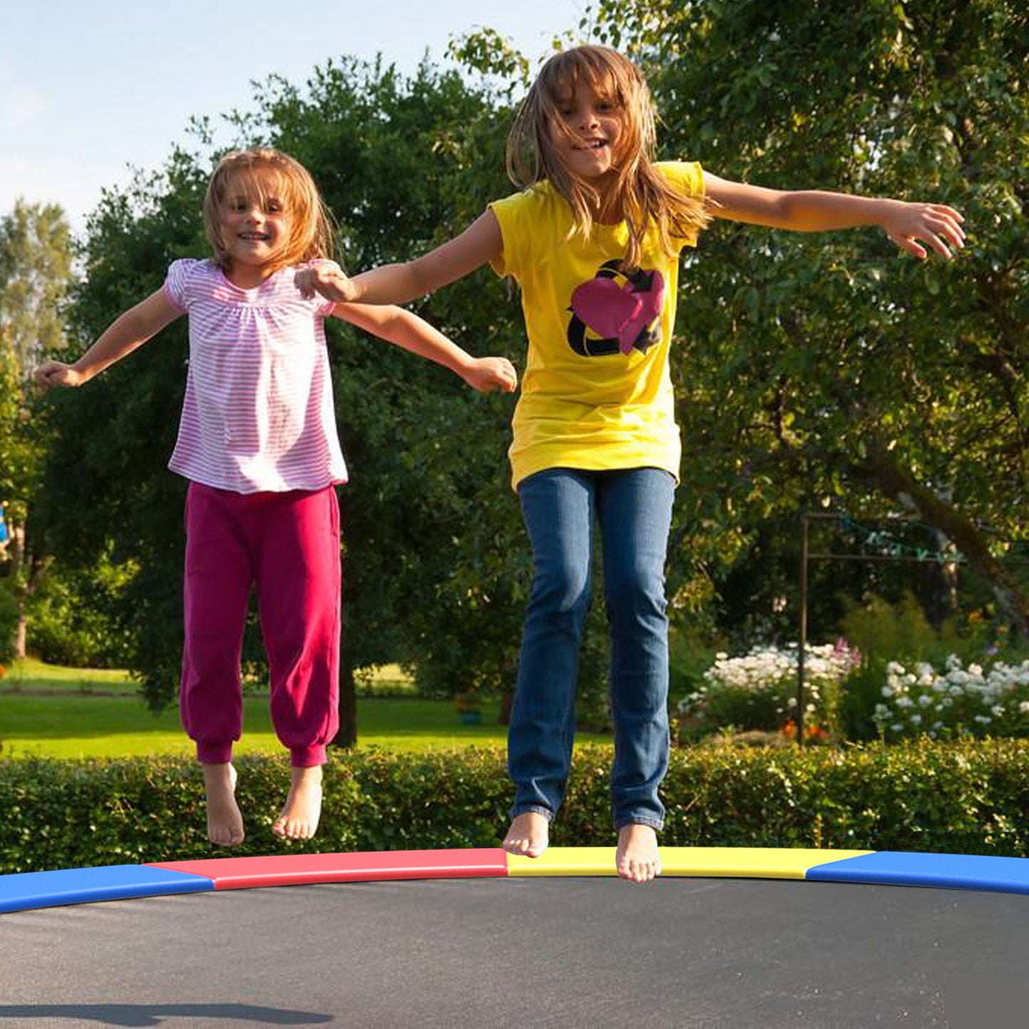 10 Feet Universal Spring Cover Trampoline Replacement Safety Pad-Multicolor Kids Crystal