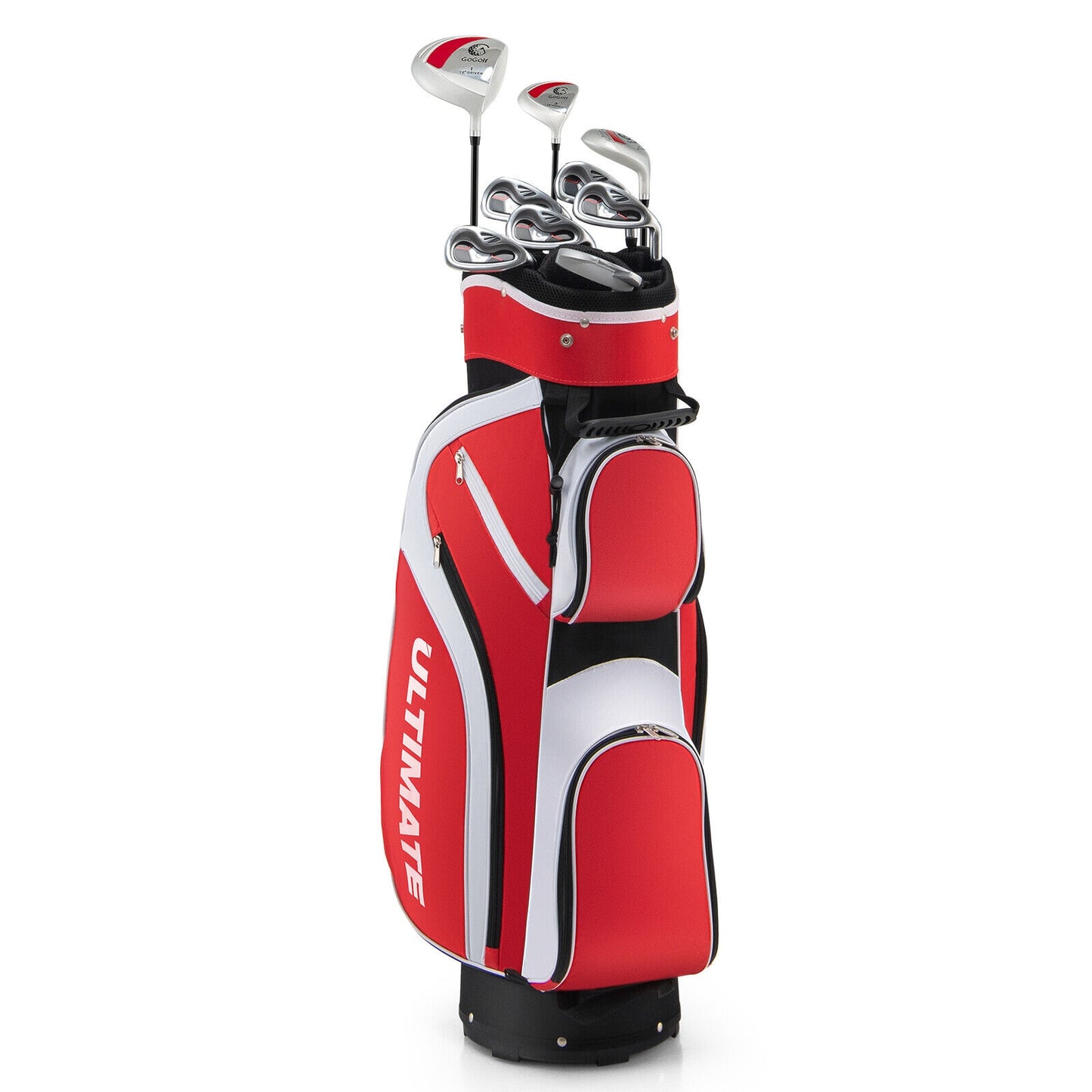 10 Pieces Ladies Complete Golf Club Set with Alloy Driver-Red Kids Crystal