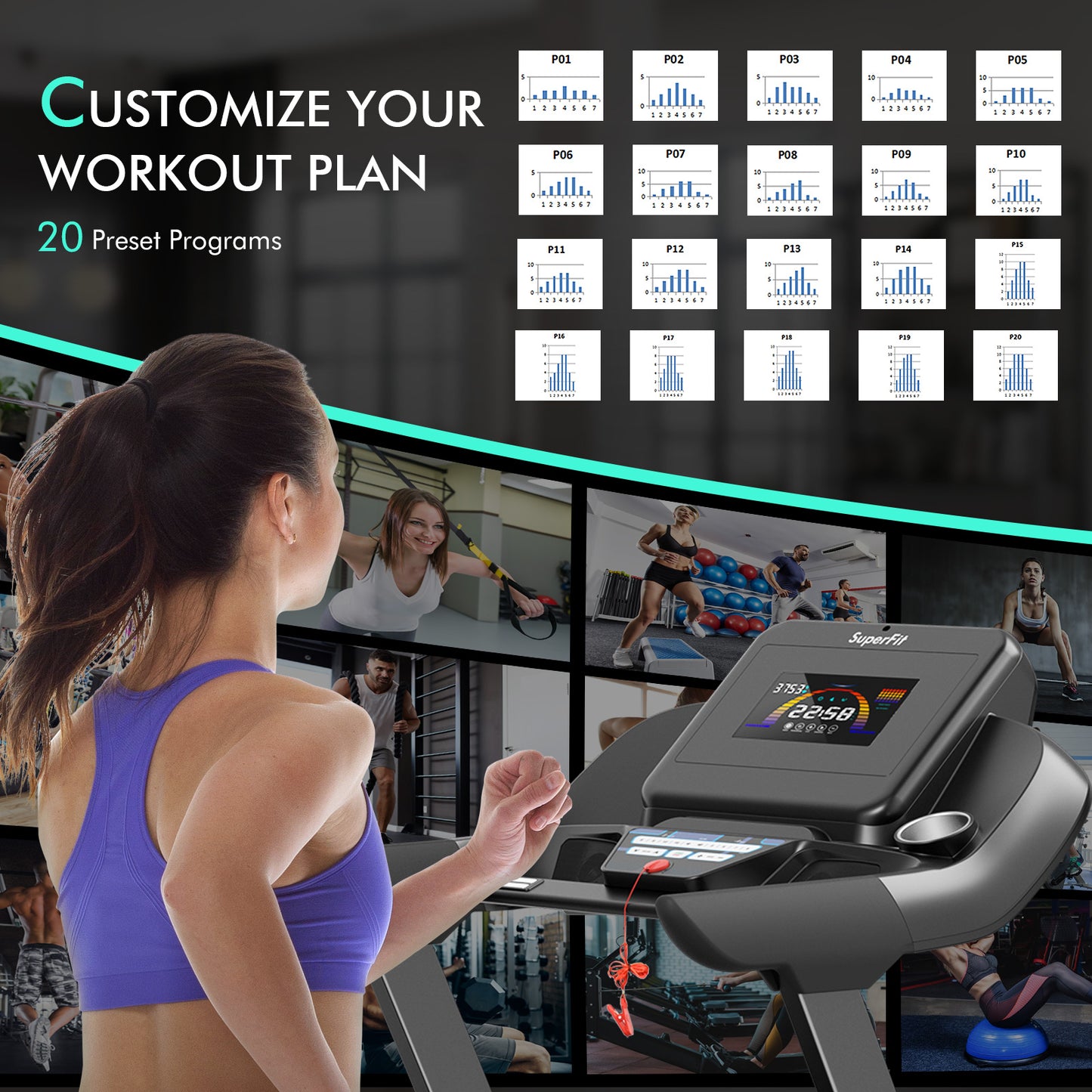 4.75 HP Treadmill with APP and Auto Incline for Home and Apartment-Black Kids Crystal