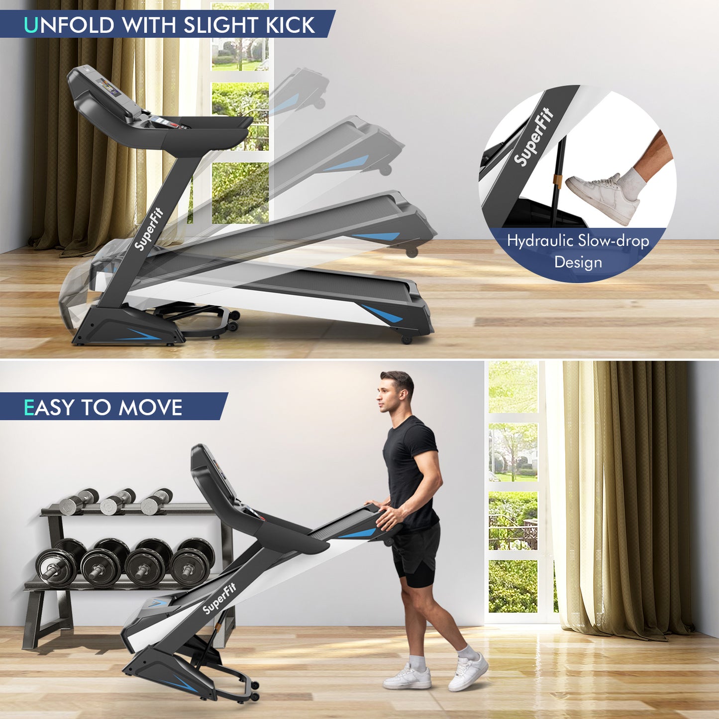 4.75 HP Treadmill with APP and Auto Incline for Home and Apartment-Black Kids Crystal