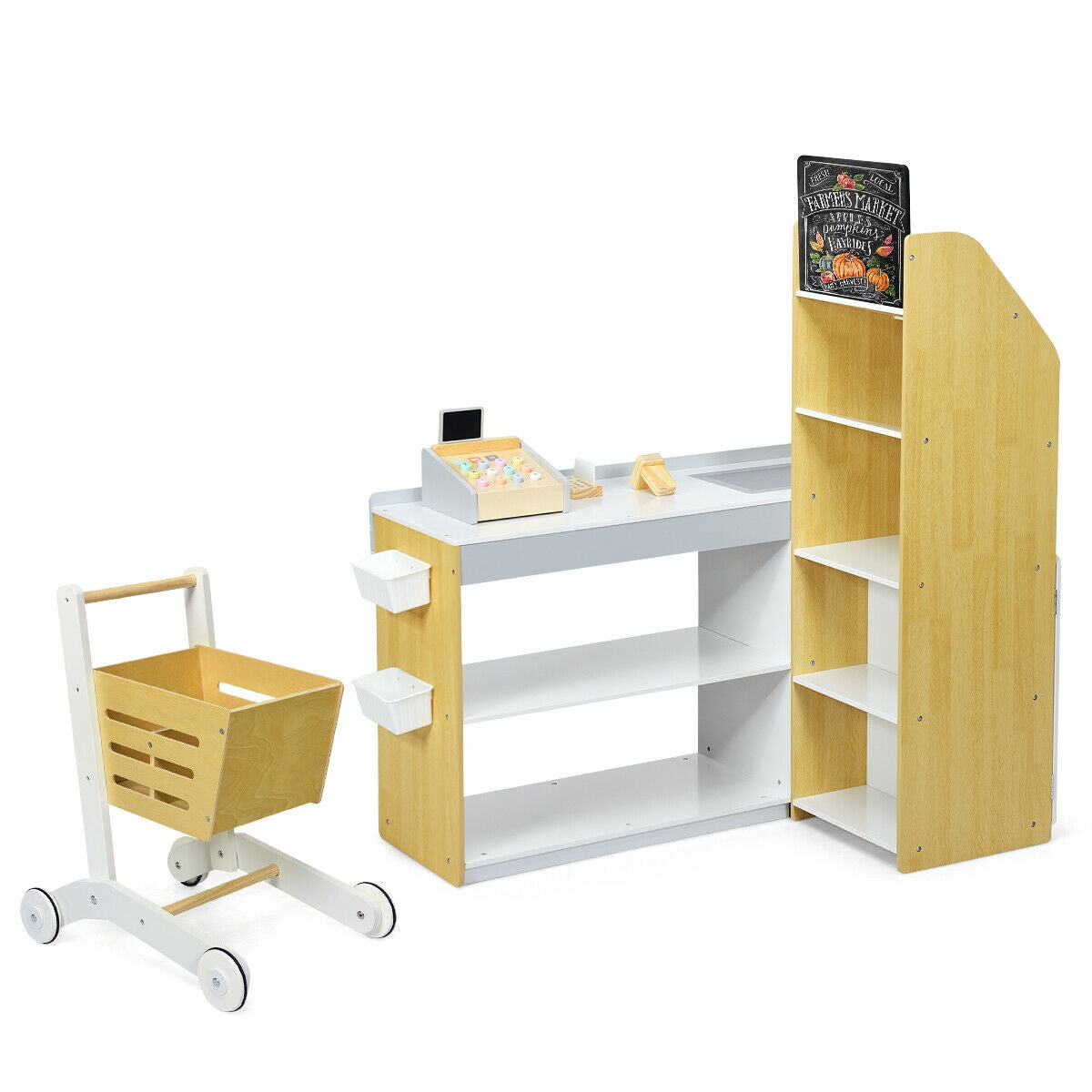 Grocery Store Playset Pretend Play Supermarket Shopping Set Kids Crystal