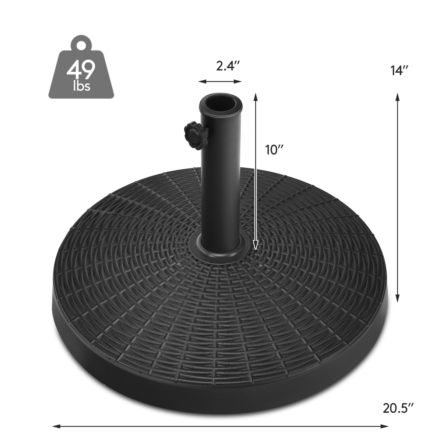 49 LBS Patio Resin Umbrella Base Stand for Outdoor Kids Crystal