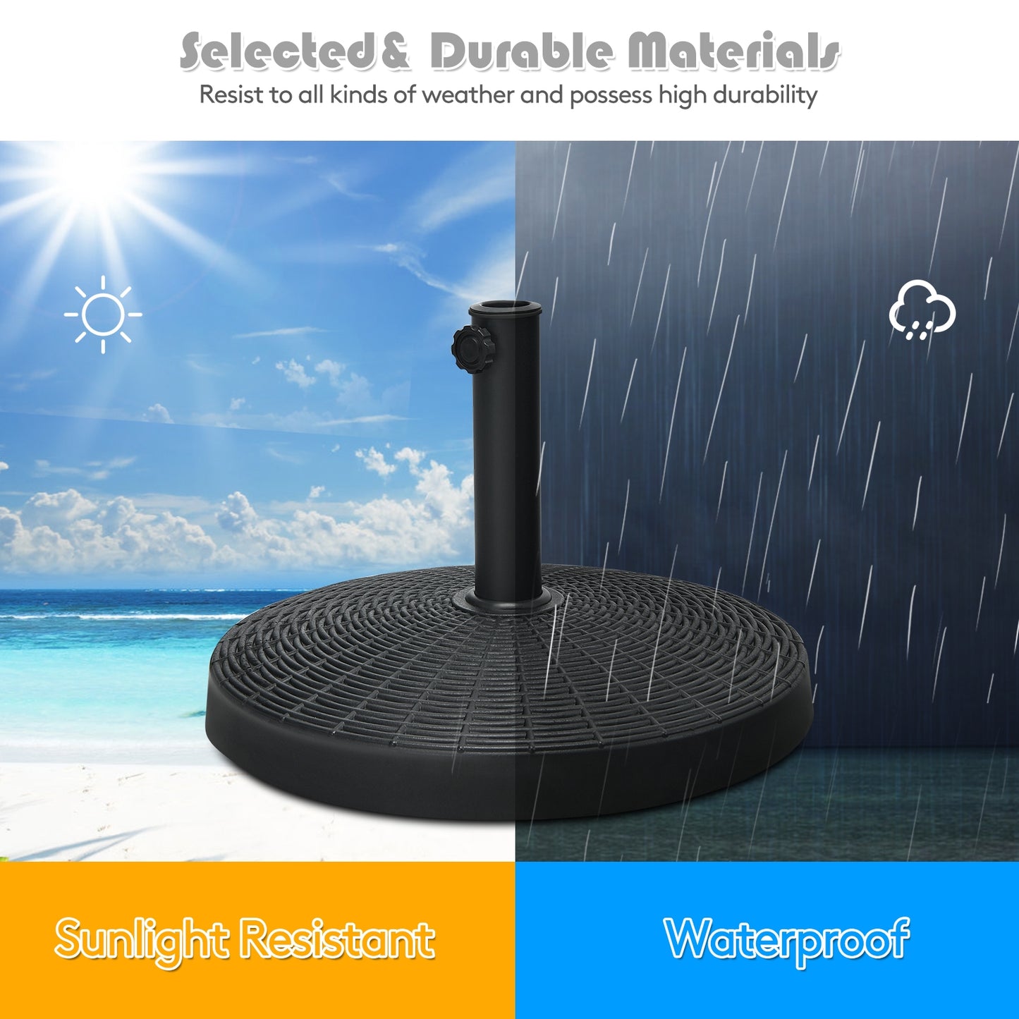 49 LBS Patio Resin Umbrella Base Stand for Outdoor Kids Crystal