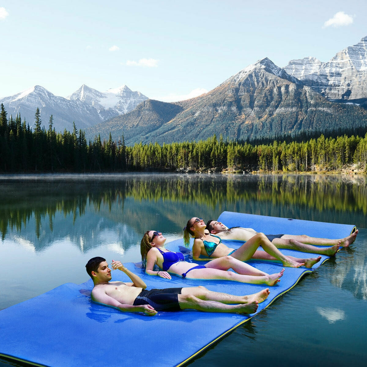 12 x 6 Feet 3 Layer Floating Water Pad-Blue Kids Crystal