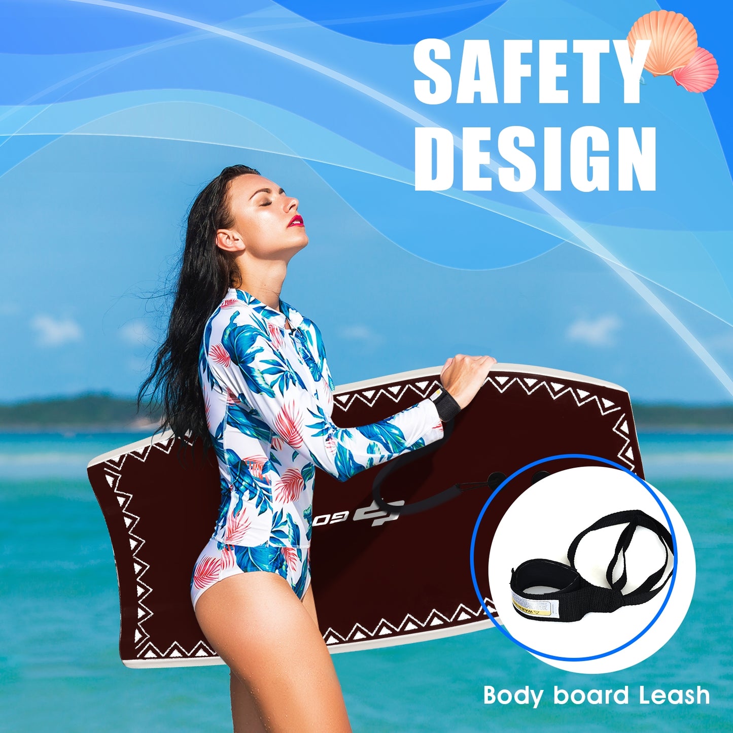 37 Inch Lightweight Surfboard With Fin EPS Core for Kids and Adults-M Kids Crystal