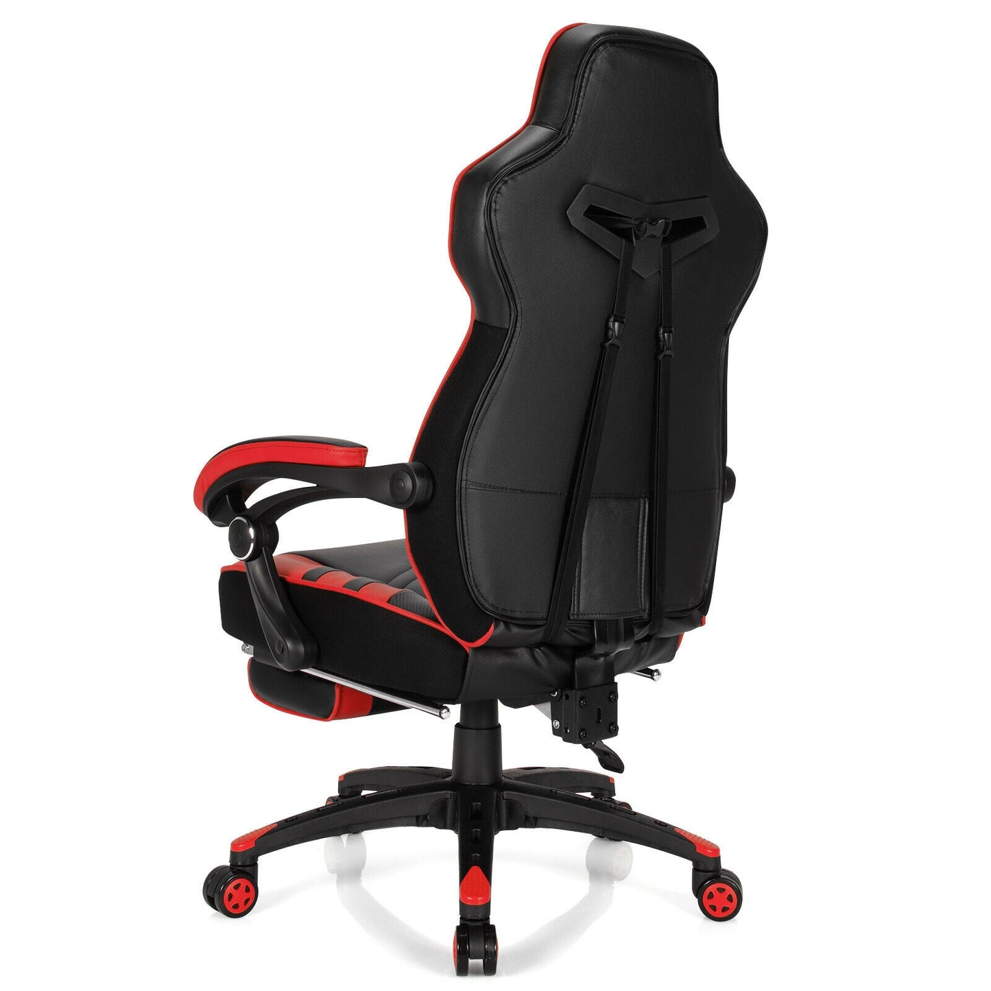 Adjustable Gaming Chair with Footrest for Home Office-Red Kids Crystal