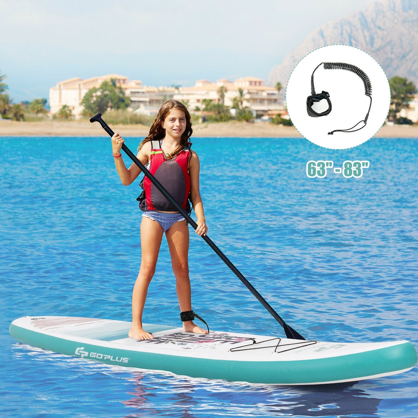 11 ft Inflatable Stand Up Paddle Board Surfboard with Aluminum Paddle Pump-11 ft Kids Crystal