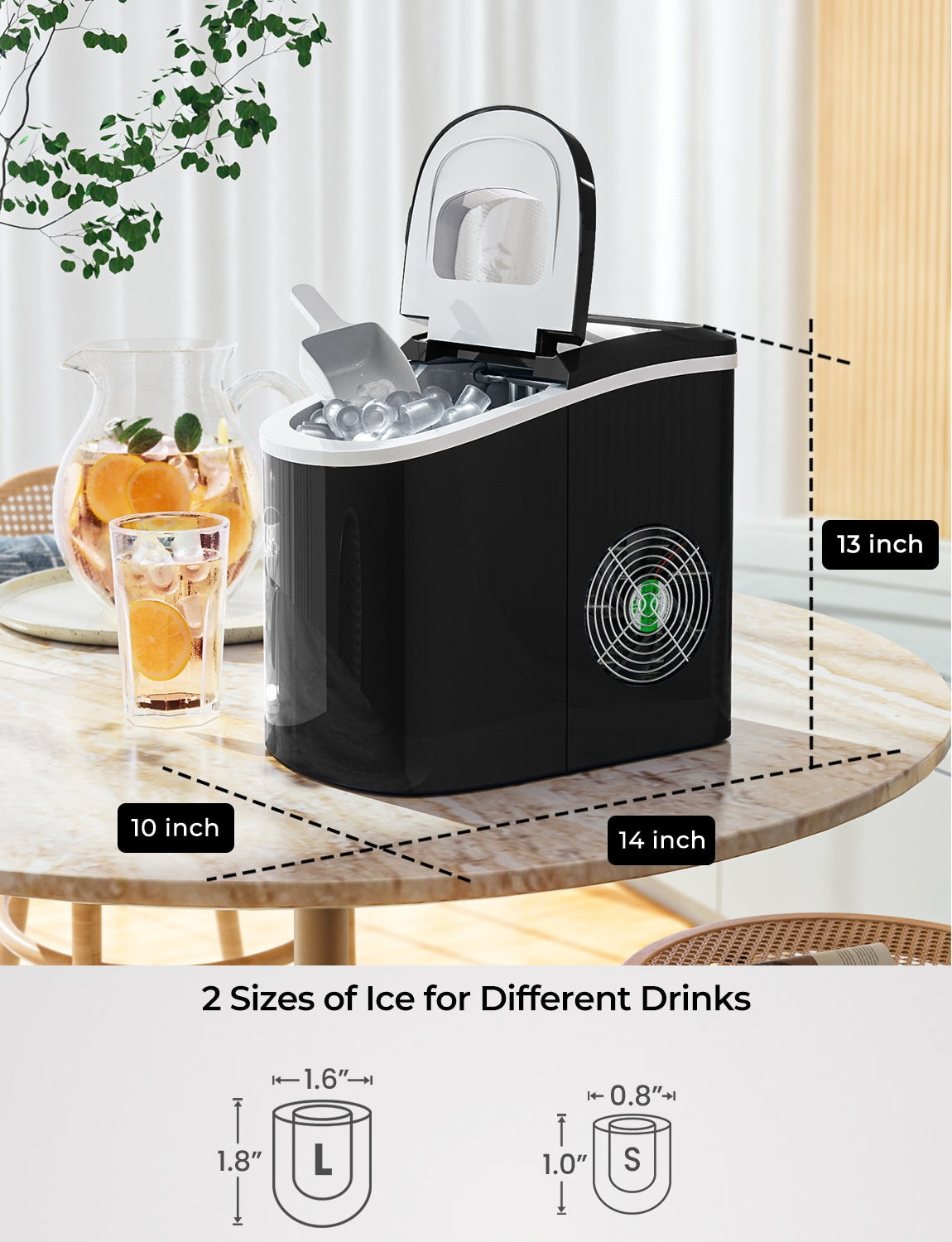 Mini Portable Compact Electric Ice Maker Machine-Black Kids Crystal